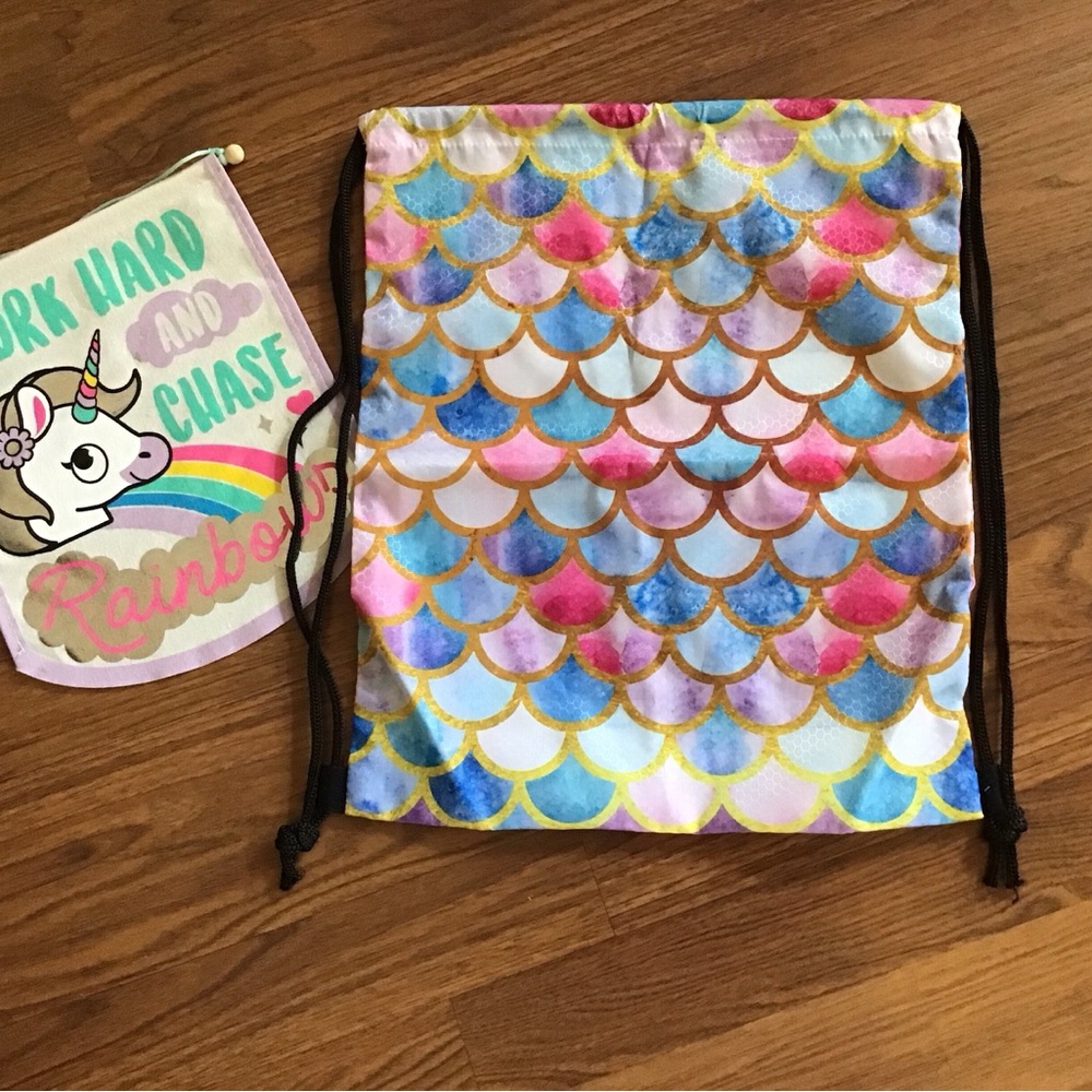 Mermaid scale drawstring backpack - Picture 2 of 6